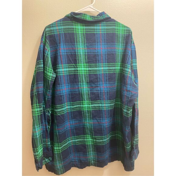 Wondershop Mens XL Button Up Green and Blue Plaid Pajama Shirt - Picture 3 of 3